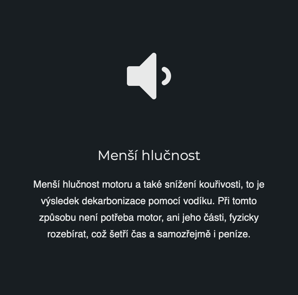 Menší hlučnost